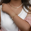 Wholesale Coffee Beans Stainless Steel Necklace Bracelet Jewelry Sets Chain Link Crystal Necklace for Women Girl's Gift