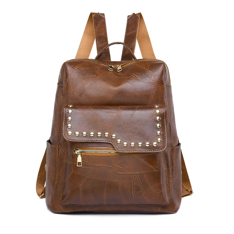 Classic Minimalist 4 Grader Ladies Bookbag Bagpack Girls School Bags Women Elegant Soft Pu Leather Bagpack for Women