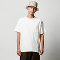 Custom Drop Shoulder Men's 100% Cotton Knitted Blank Short Sleeve Solid White T-shirts with Front Pocket Breathable & Quick Dry