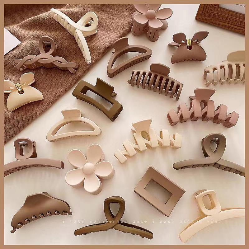 Fashion Hot Selling Plastic Milk Coffee Series Hair Claws Hot Selling Classic Cheap Women's Claw Clips Customized Wholesale