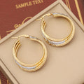 Fashion Large Circular Geometric Huggies Earing Jewelry Stainless Steel Layers Circular Match Colors Hoop Earrings