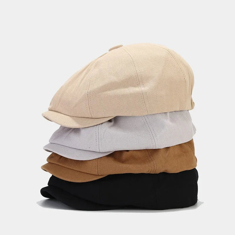 2023 New Smooth Plate Tooling Newsboy Hat for Women British Retro 8 Panel Newsboy Cap Mens Newsboys Hat