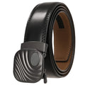 Men's Automatic Buckle Belt Cowhide Leather Belts for Men Alloy Buckle Custom Logo Ratchet LQBelt Factory