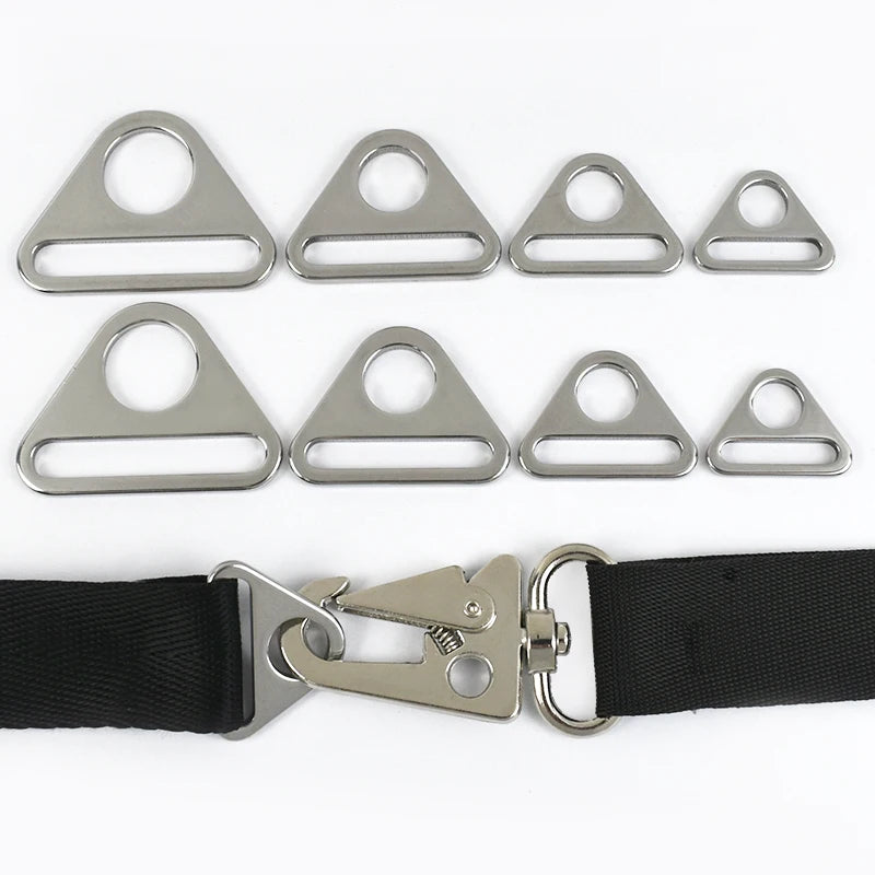 Deepeel XP066 20/25/32/38mm Handbag Hardware Accessories Adjustable Bag Strap Tri-Glide Clasp Stainless Steel Triangle Buckles