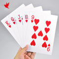 High Quality Custom Poker Playing Cards Large Size 180mm*130mm*25mm Embroidered Logo Gold Foil and Art Paper Material