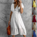 Solid Color Summer Plus Size Dress for Women 2022 New Arrivals Double Layered Dress
