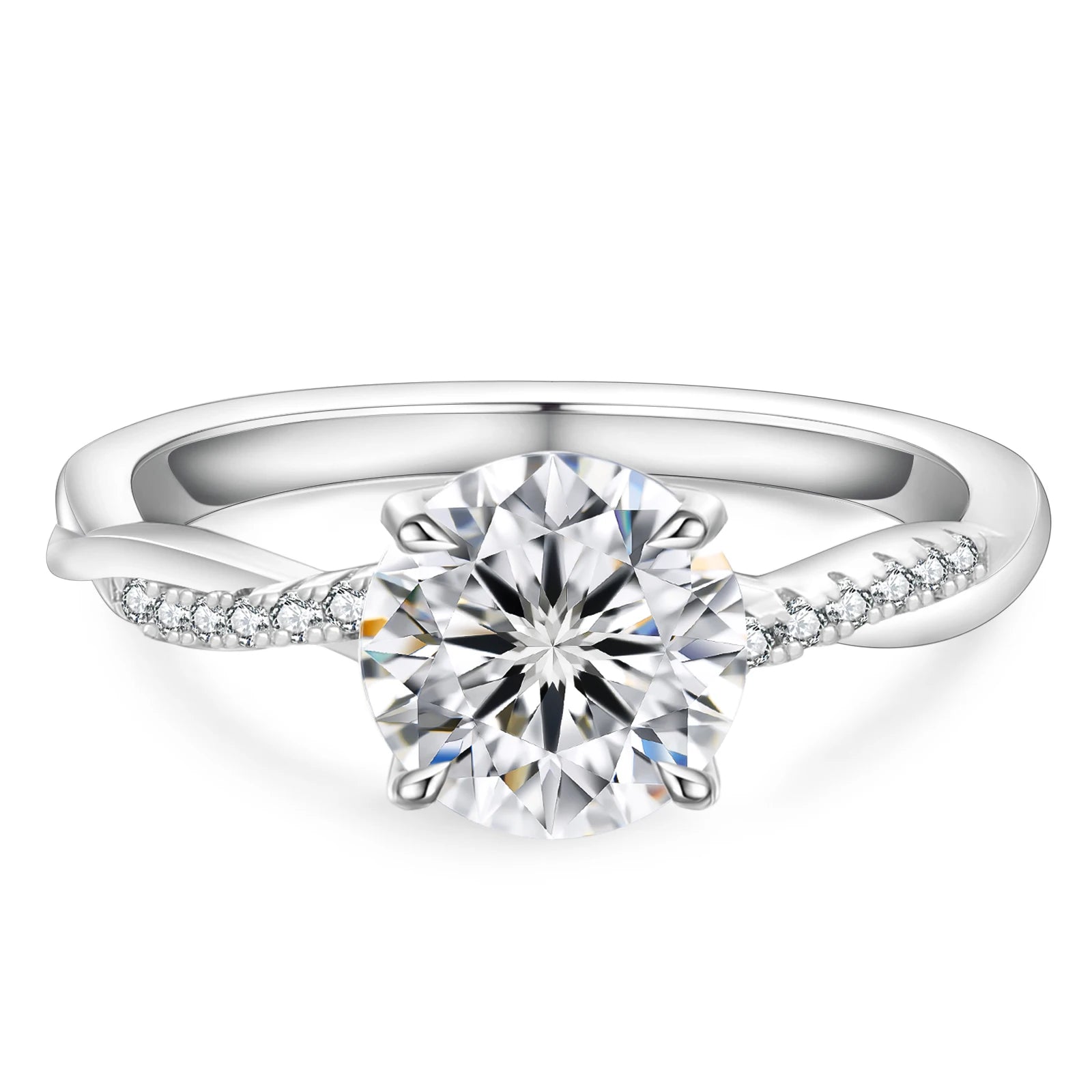18K Gold Sparkling Lab Diamonds Jewelry 1CT 2CT Women Engagement Anniversary Lab-Grown Diamond Halo Gold Wedding Promise Ring