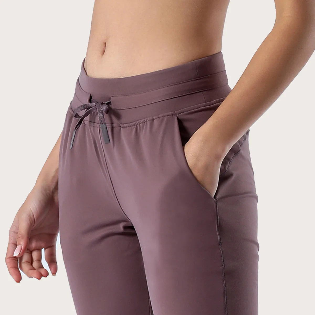 2022 Women's Spring Summer New Arrival Breathable High Waist Drawstring Casual Side Pockets Plus Size Spandex/Nylon Jogger Pants