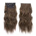 New Arrival 20inches Heat Resistant Fiber Synthetic Clip in Hair Extensions Natural Black Long Wavy Hairpieces for Women