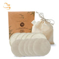 Zero Waste 8cm Round Linen Facial Cleansing Pads Organic Laundry Bag Reusable Hemp Face Makeup Remover