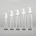 Luxury PET Plastic Shampoo Bottle 200ml Flat Shoulder Transparent Lotion Body Wash Container Pump Dispenser Skincare Packaging