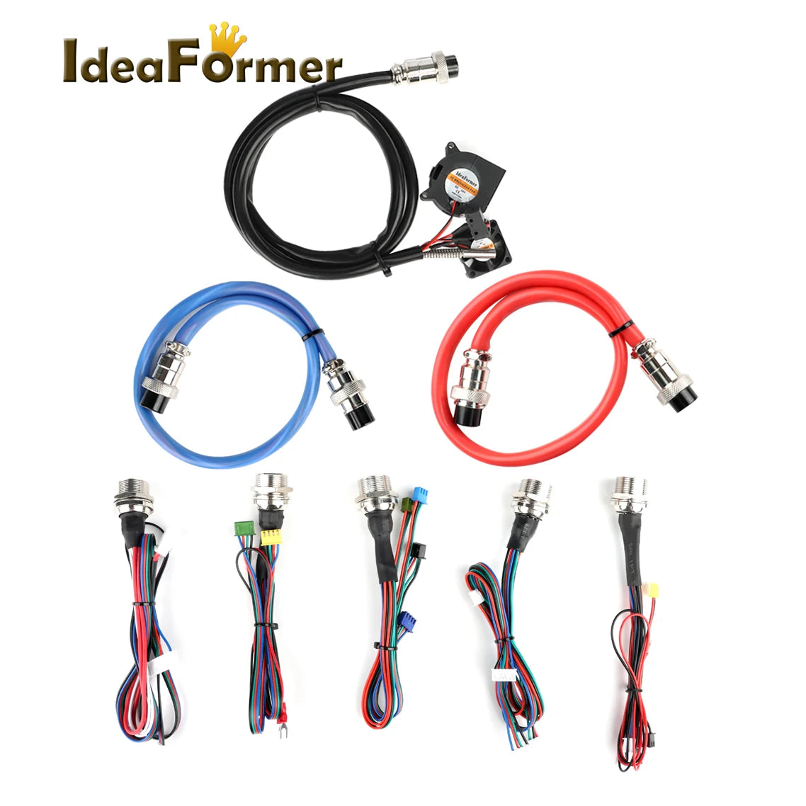 New 3D Printer Parts 10/12/14 Pin Red/Blue Print Head/Chassis/Base Cable for Ideaformer IR3 & IR3 V1