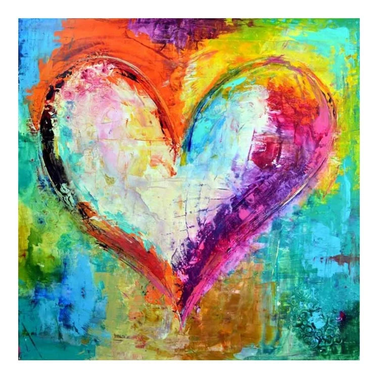 Ever Moment Diamond Painting Colorful Heart Full Square Drill Decoration Home ASF1744