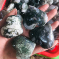 Wholesale Bulk Moss Agate Heart Stone Natural Crystals Healing Quartz Heart Gemstone Folk Crafts for Wedding Gifts