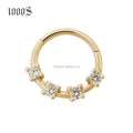 14K Trendy Zircon Yellow Gold Piercing Jewelry Nose Ring Body Jewelry Gold Stylish Design Customized for Women