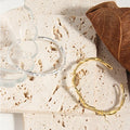 VIANRLA 925 Sterling Silver Twist Design Bangles 18k Gold Bracelets