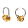 Hypoallergenic Loop Circle Rings Drop Earring Smooth Stainless Steel Two Tone Mixed Color Charm Jewelry for Women