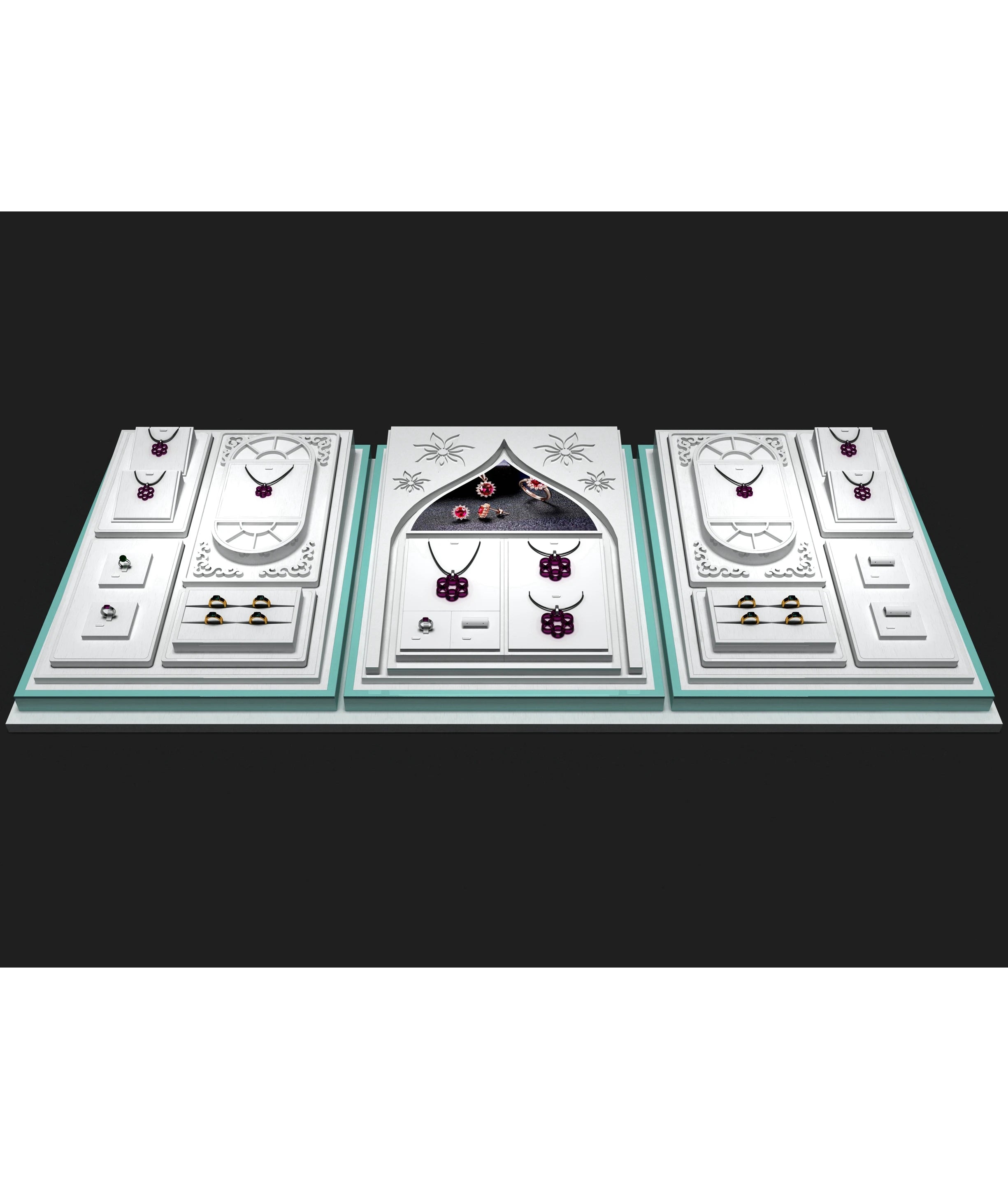 Wholesale Commercial Custom Skq  Pink Jewelry Display Props Stand Set for Pendant Necklace