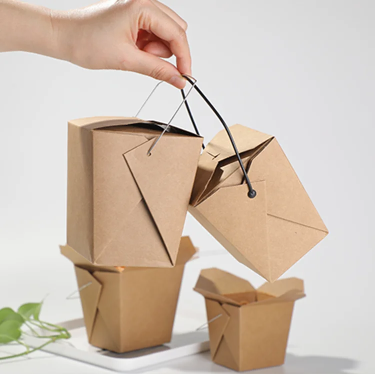 Disposable Takeout Food Box Takeaway Chinese Noodle Food Boxes Take Away Pasta Packaging for Noodle Paper Box