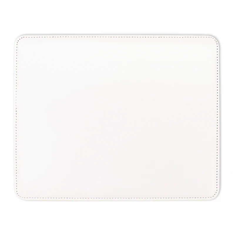 Anti-Slip Sublimation White Heated Mouse Pad Custom PU Leather Pad for Computer Factory Wholesale Blank PU Leather Mouse Pad
