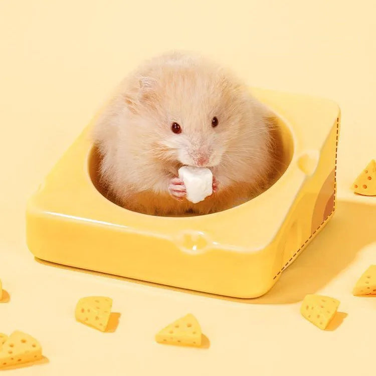 Cheese Pet Bowl Yellow Hamster Feeder Ceramic Hamster Bowl