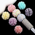 20mm 3D Rose Flower Loose Ball Beads Colorful Luminous Polymer Clay Flowers Beads