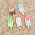 10PCS 15x40mm Mix Gradient Color Ice Cream Charms Resin Simulated Food Pendant for Woman Making Jewelry DIY Earings Decoration