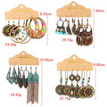 Retro Ethnic Style Braided Womens Earrings Set Handmade Round Metal Tassel Earrings Custom