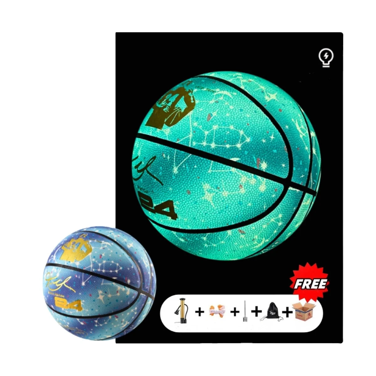 New Arrival Custom logo Green Luminous Glow in the Dark Fluorescence Basketball Ball