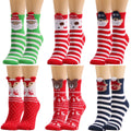 2024 Women's Christmas Animal Pattern Socks Cute Cotton Autumn Socks with Breathable Feature Customizable Logo Cuff for Holidays