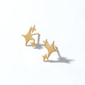 QIAOREN 11770 Minimalist Matte Multi Star Stud Earrings Gold Stainless Steel Celestial Fashion Jewelry for Western Girls Casual