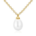 Gemnel Fashion 925 Sterling Silver 18k Gold Plate Freshwater Pearl Single Pendant Necklace