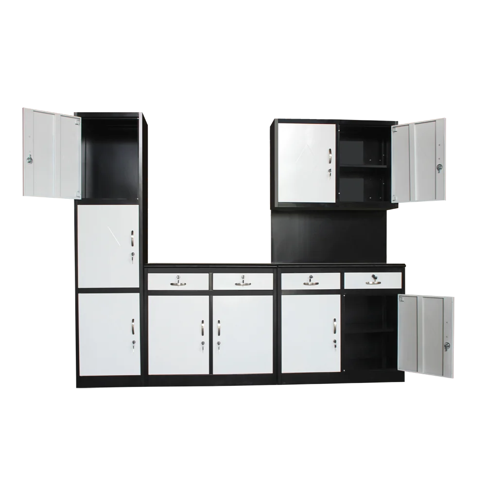 Traditional Home Kitchen Cabinet Stainless Steel Combine Cupboard with Black Door for Coffee Bar ORPHEUS Knocked-down Durable