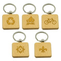 Custom Walnut Rosewood Custom Laser Cut Wooden Blanks Wooden Cute Wooden Man Key Chain Keychain for Laser Engraving