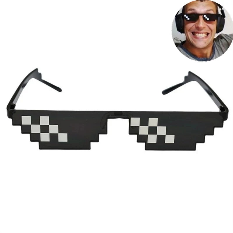 Joke Toys Glasses Deal With It Glasses Pixel Black Mosaic Sunglasses Kids Novelty Toys