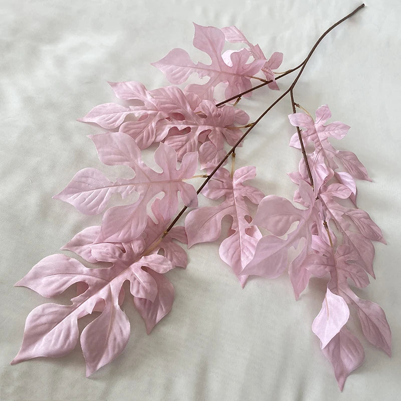 Multicolor-Pink Modern Style Artificial Flower Decoration Mariage Camellia Leaves
