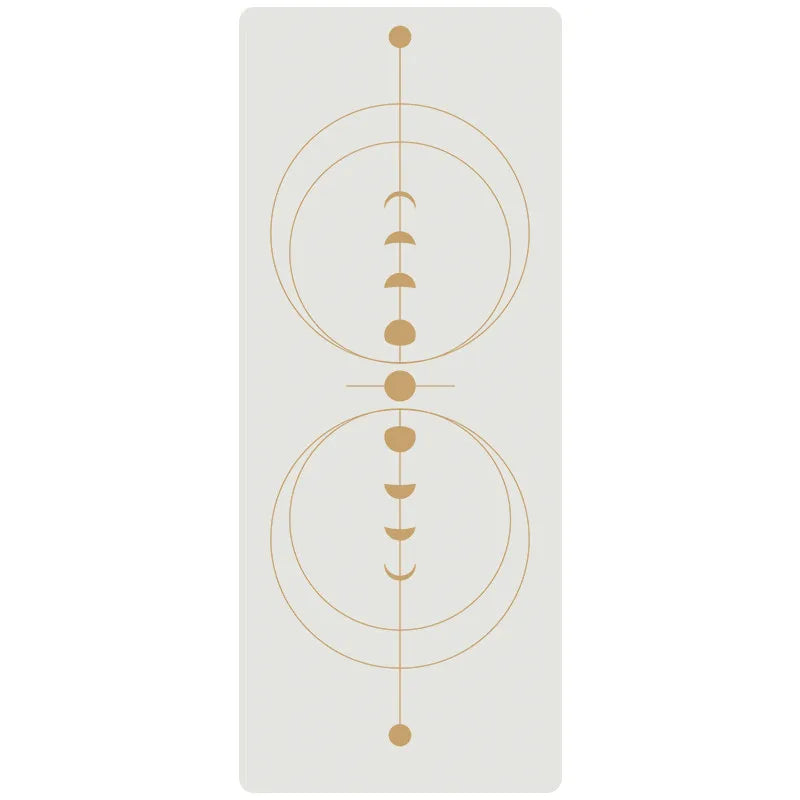 New White Pu Yoga Mat Custom Chakela Gold Printing PU Rubber Yoga Mat White