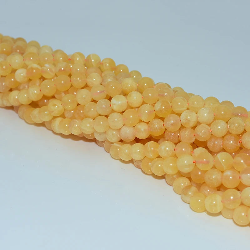 Wholesale 6/8/10mm Natural Orange Calcite Loose Gemstone Beads for DIY Jewelry