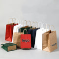 Custom Eco-Friendly Kraft Paper Bag for Food Delivery Flat Handle Restaurant Takeout Lamination Digital Printing White Handle MegaBDM