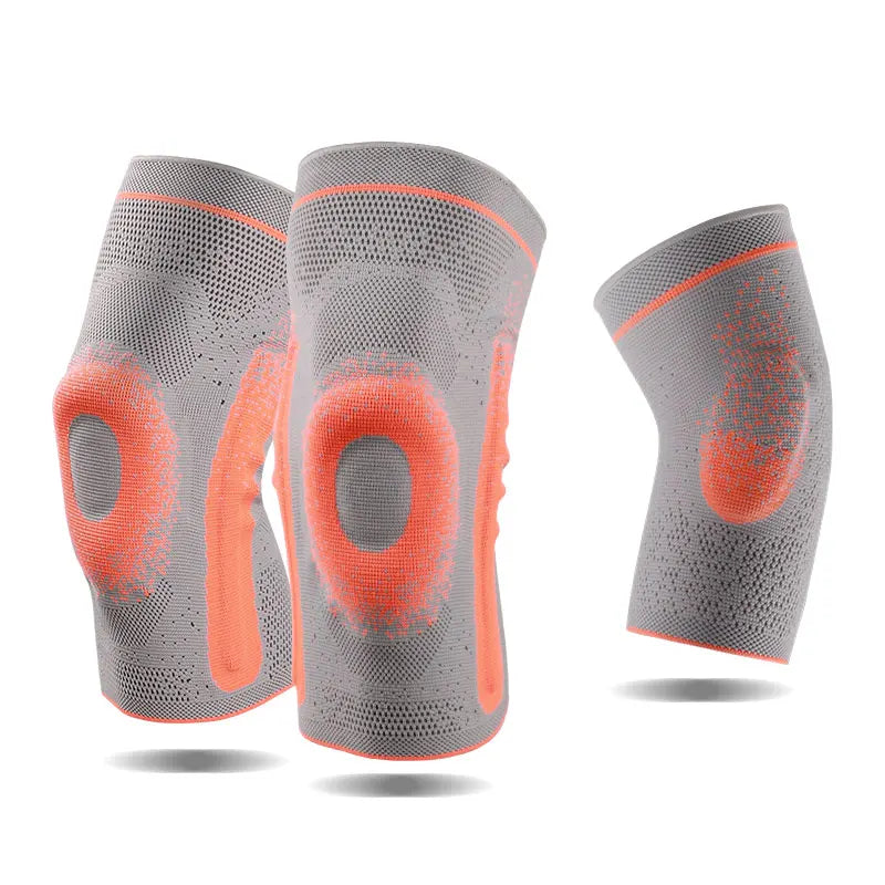 Ks-2113#logo Customize Knee Supports with Silicone Pad and Support Bars for Skating Running