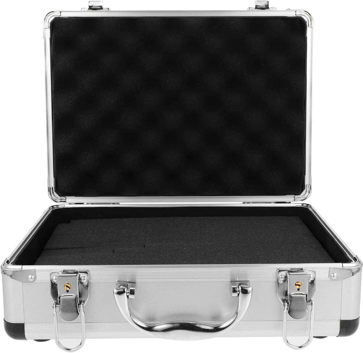 Silver Aluminum Briefcase With Lock Aluminum Briefcase for Men or Women Metal Hard Case