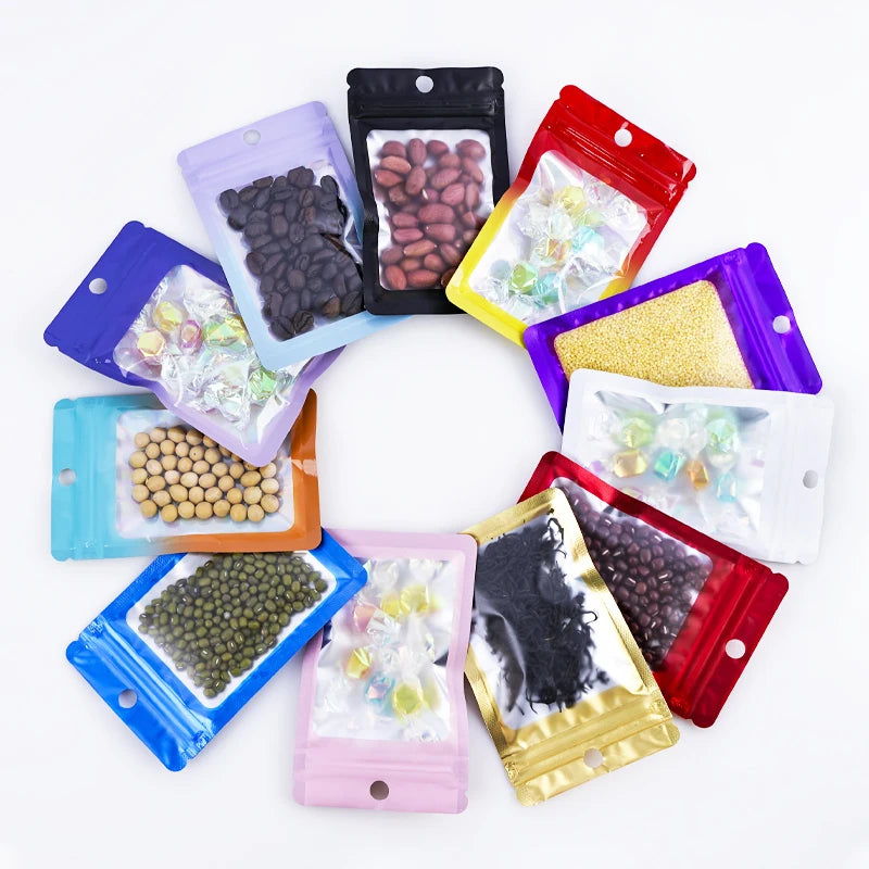 Food Grade Clear Side Gusset Zipper CPP Bags Holographic Zip Lock Custom Print Mylar Food Packaging for Salad & Cakes