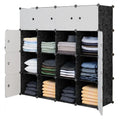 Hot Saling Modern 16-Cube Plastic Movable Wardrobe Storage Display Cabinet with White Door for Living Room & Workshop