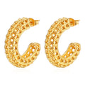 Baolen New Design of High-grade Titanium Steel Gold-plated Hollow C-shaped Earrings Niche Fashion Stud Earrings