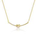 Wholesale 925 Sterling Silver Jewelry Necklace Fashion 14K Gold Plated Shiny Zircon Infinity Silver Necklace for Women Gift