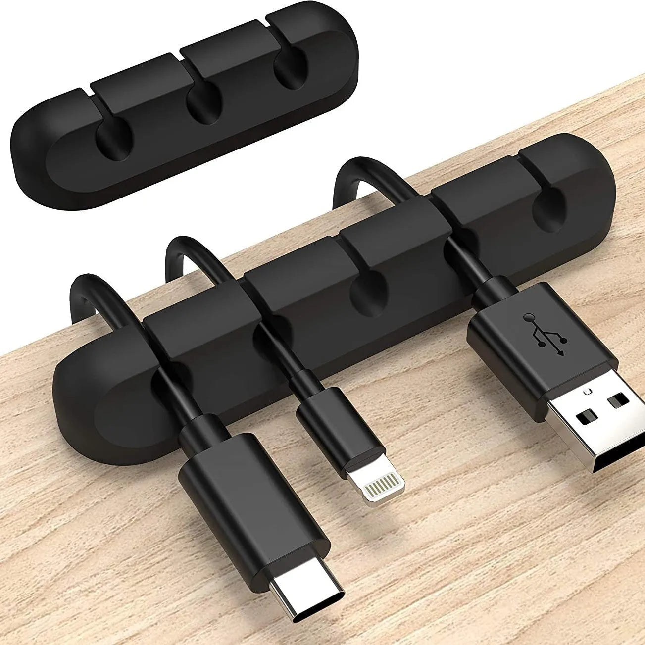 3-pack Self Adhesive Silicone Cable Organizer Clips Cord Holder 5-pack Cable Management for USB Cable/Power Cord/Wire