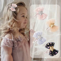 Sweet Gold Star Hair Clip for Girls Kids 5cm Mesh Bow Organza Children's Hair Accessory