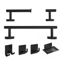 Black Stainless Steel 304 7-Piece Wall-mounted Shelf Towel Holder Racks Bathroom Accessories Sets for Hotel Toilet Complete