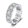 High Quality Wholesale Trapezoid CZ Diamond Ring Platinum Plated 3A Zircon Eternity Band Rings for Women Wedding Jewelry Gift
