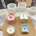 Candle Silicone Molds Creative Candle Shape Ornament Mold Tearing Candle Plaster Silicone Mold
